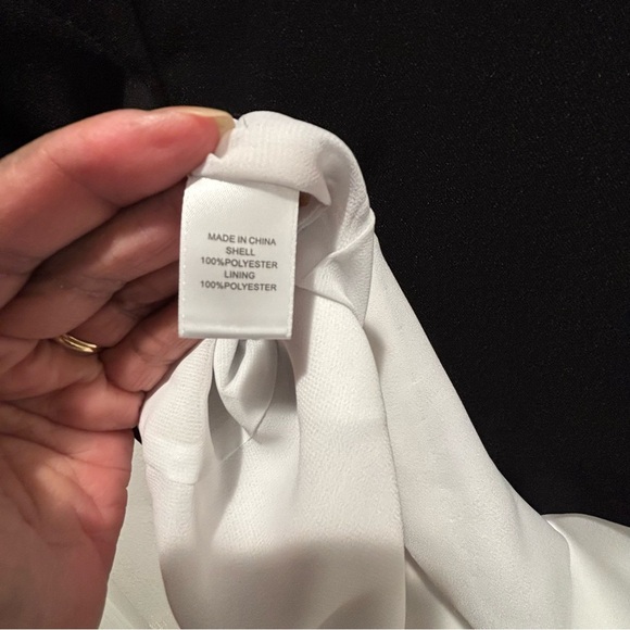 CeCe | Jada Scalloped Overlay Collared Shift Dress | Black White | size 8 - Picture 15 of 16